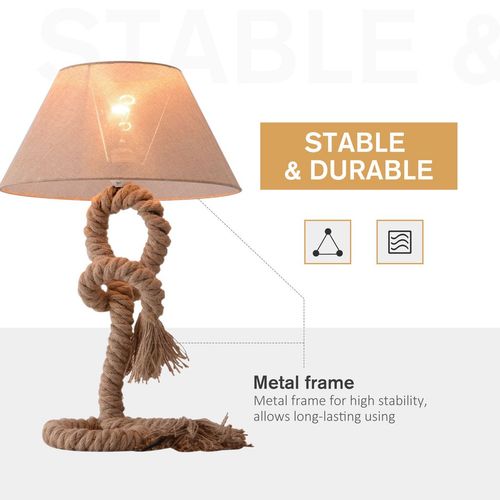 Coastal Twist Table Lamp with Nautical Rope Design