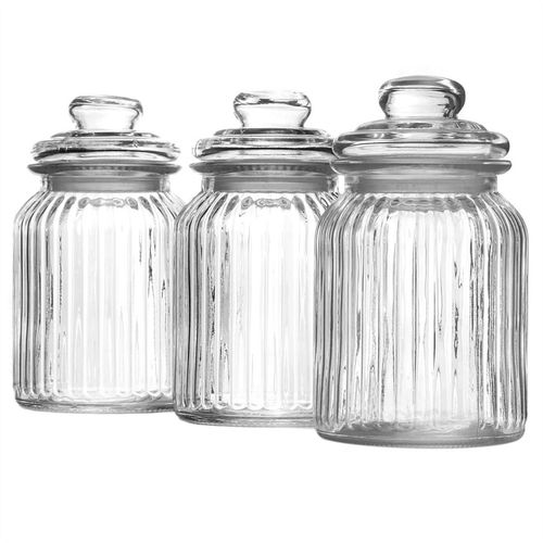 Vintage Airtight Glass Jars 990ml - Set of 3 | M&W