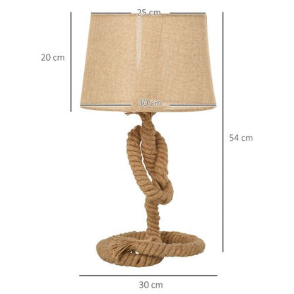 Rustic Glow Hemp Rope Table Lamp