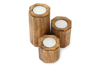 Triad of Geometric Hexagon Tealight Holders