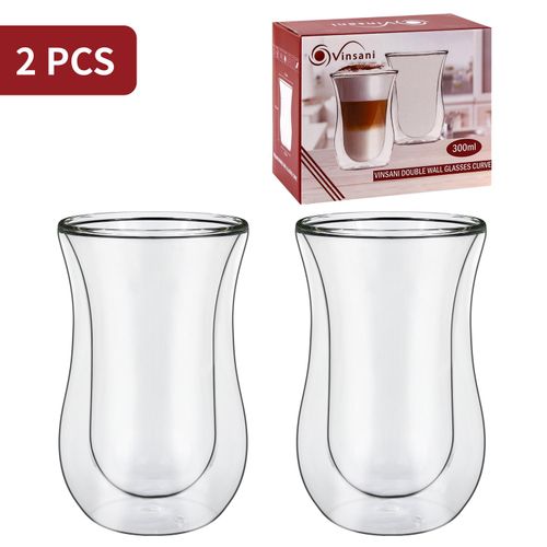 Vinsani Curved Double-Walled Glasses – Set of 2