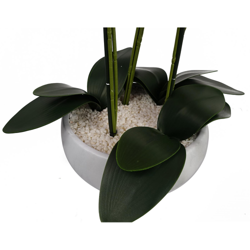 60cm Orchid Artificial Black - White Ceramic Planter