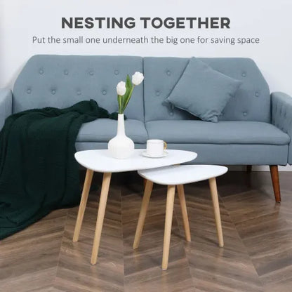 Nesting Side Tables with Solid Wood Legs