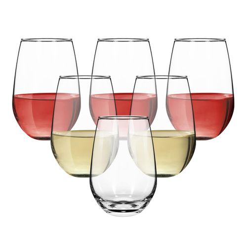 Vinsani Crescent Crystal HiBall Glass Set – 6-Piece Collection