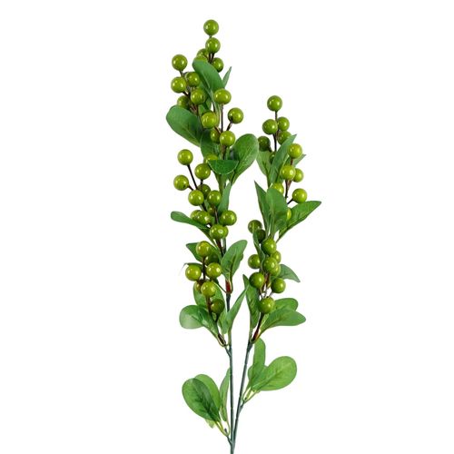 Set of 6 x 70cm Lifelike Green Berry Sprays