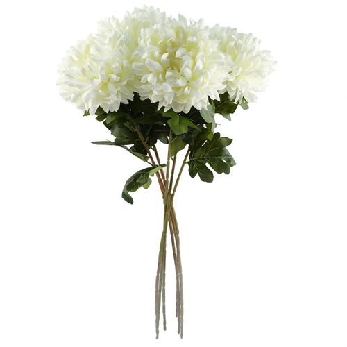 White Extra Large Reflex Chrysanthemum Stem