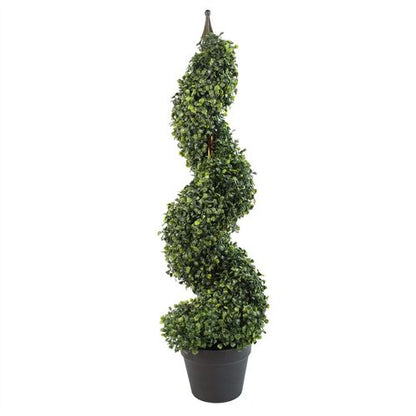 Pair of 90cm (3ft) Spiral Topiary Boxwood Trees with Metal Frame