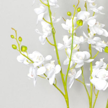 60cm Artificial Luxury Orchid - Triple Stem - White Realistic Plant