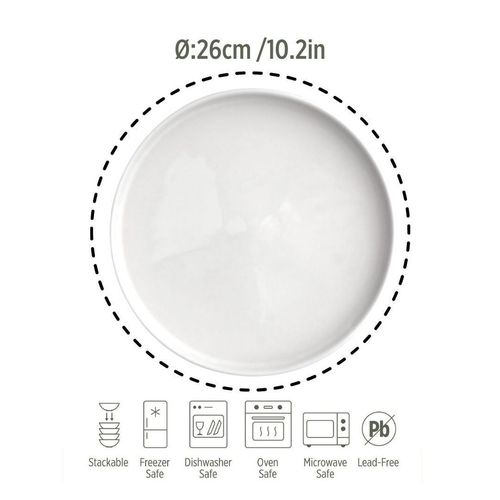 Contemporary White Ceramic Serving Plate – 26cm