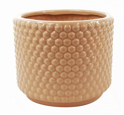 Dusty Pink Peach Textured Ceramic Plant Pot