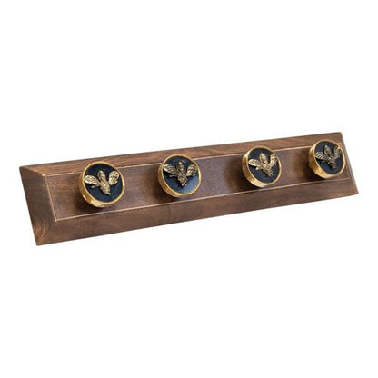 Bee Motif Coat Hooks on Wooden Base