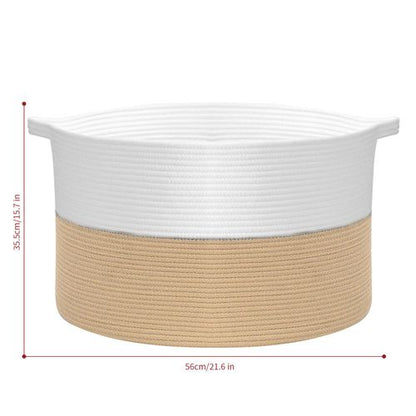 Vinsani White & Coffee Two-Tone Laundry Basket