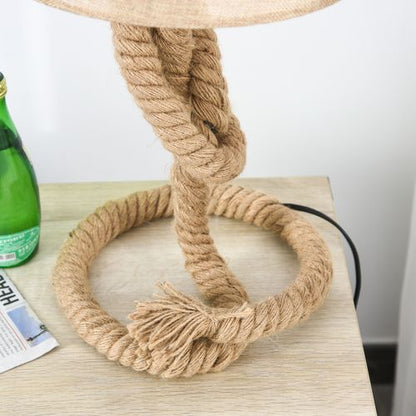 Rustic Glow Hemp Rope Table Lamp