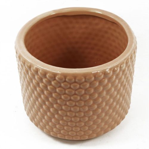 Dusty Pink Peach Textured Ceramic Plant Pot